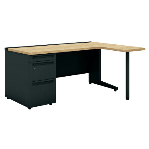 ★ポイント最大16倍★【送料無料】-L型片袖机UR-1612WDL-3-7R LW/SBK プラス 品番 UR-1612WDL-3-7R LW/S pls 699427-【プラス家具】JAN|【文具の月島堂】店