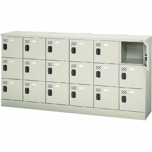★ポイント最大16倍★【送料無料】-多人数用ロッカー KL-L63 LGY プラス 品番 KL-L63 LGY pls 71092-【プラス家具】JAN|【文具の月島堂】店