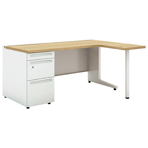 ★ポイント最大16倍★【送料無料】-US-W L型片袖机UR-1612WDL-3-7R LW/W4　プラス 品番 UR-1612WDL-3-7R LW/W pls 772754-【プラス家具】JAN｜【文具の月島堂】店