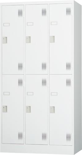 ★ポイント最大16倍★【組立・設置が無料】-(ＴＬＫ－Ｓ６)スタンダードロッカー６人用ホワイトグレー 豊國工業株式会社kaf009833●個人様お届け可能！-【お買い得商品】