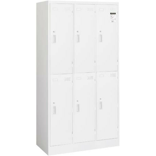 ★ポイント最大16倍★【送料・組立・設置が無料】-(ＬＫ－Ｎ６ＳＡＷ)◇ＬＫロッカーホワイト　６人用（２段）シリンダー錠　コクヨ株式会社kaf006612●個人様お届け可能！-【お買い得商品】