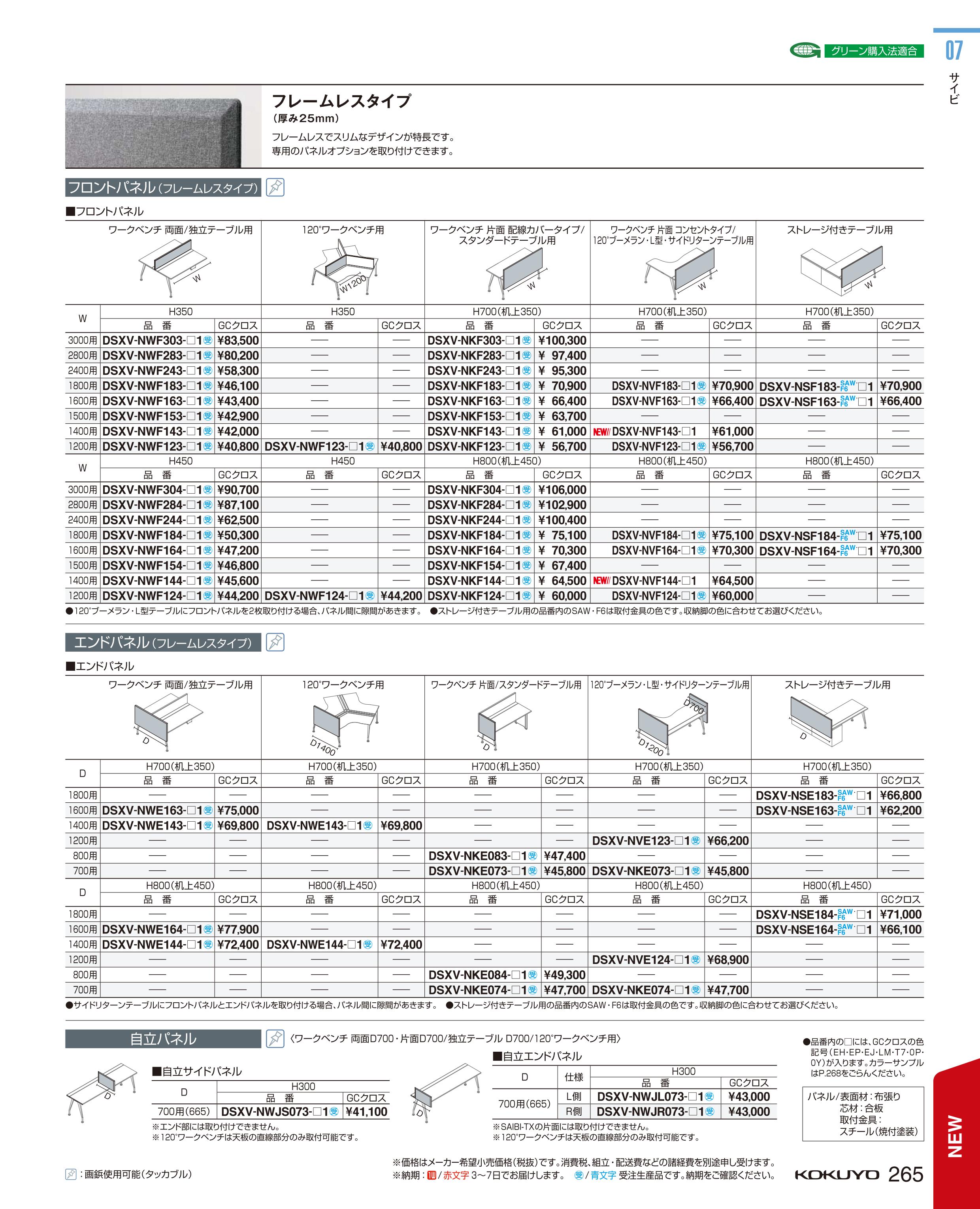 選べる２個セット サイビ 収納付デスク用エンドパネル DSXV-FSE164