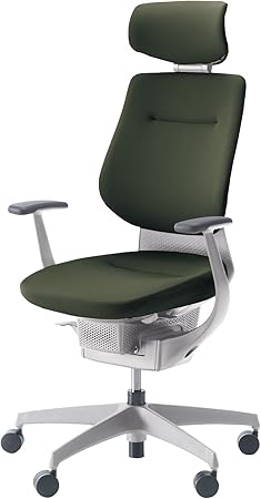 ★ポイント最大16倍★【送料無料】- 回転イス　イング　ヘッドレストタイプ CR-GW3205E1G4Q6-WN ホワイトグレー／ディープグリーン 64788333 コクヨ kokuyo -【コクヨ家具】｜【文具の月島堂】店