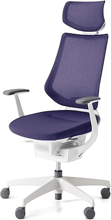 ★ポイント最大16倍★【送料無料】- 回転イス　イング　ヘッドレストタイプ CR-GW3405E1G47E-W ホワイトグレー／デープパープル 64814551 コクヨ kokuyo -【コクヨ家具】｜【文具の月島堂】店