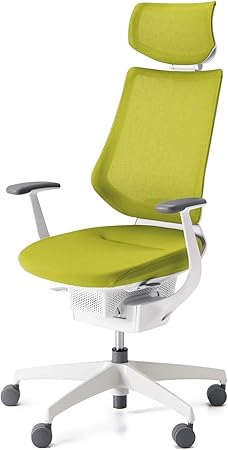 ★ポイント最大16倍★【送料無料】- 回転イス　イング　ヘッドレストタイプ CR-GW3405E1G4Q4-V ホワイトグレー／ライトオリーブ 64814667 コクヨ kokuyo -【コクヨ家具】｜【文具の月島堂】店 82,743円