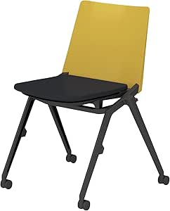 ★ポイント最大16倍★【送料無料】- 会議イス　スタッカ　キャスター脚　肘無 K12-B210CU-G4B61S1 ブラック／オリーブイエロー 66311980 コクヨ kokuyo -【コクヨ家具】