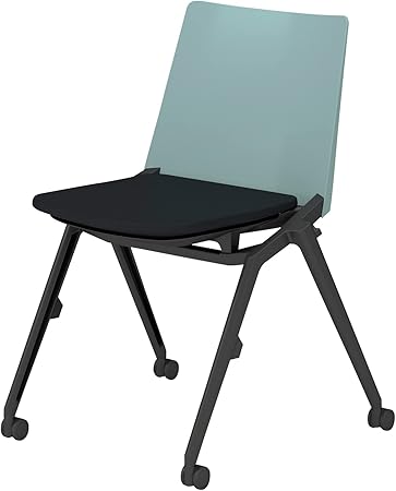 ★ポイント最大16倍★【送料無料】- 会議イス スタッカ キャスター脚 肘無 K12-B210CU-G4B6391 ブラック/アッシュターコイズ 66311997 コクヨ kokuyo -【コクヨ家具】|【文具の月島堂】店