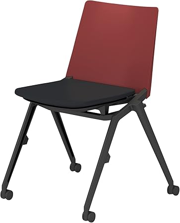 ★ポイント最大16倍★【送料無料】- 会議イス　スタッカ　キャスター脚　肘無 K12-B210CU-G4B6AG1 ブラック／パーシアンレッド 66312000 コクヨ kokuyo -【コクヨ家具】
