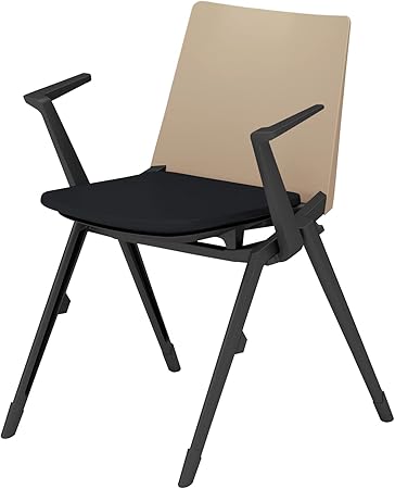 ★ポイント最大16倍★【送料無料】- 会議イス　スタッカ　固定脚　肘付 K12-B011CZ-G4B61K1 ブラック／ソフトベージュ 66311911 コクヨ kokuyo -【コクヨ家具】｜【文具の月島堂】店