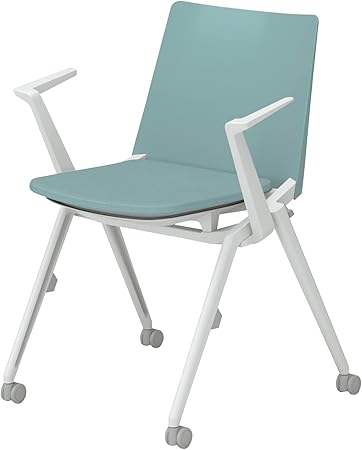 ★ポイント最大16倍★【送料無料】- 会議イス　スタッカ　キャスター脚　肘付 K12-W211CU-G439391 アッシュターコイズ 66312291 コクヨ kokuyo -【コクヨ家具】｜【文具の月島堂】店