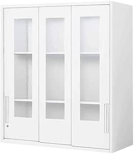 ★ポイント最大16倍★【送料無料】- エディア　上置き用（Ｈ１０５０）　３枚ガラス引き違い戸 BWU-HGU359SAWNN ホワイト 63349863 コクヨ kokuyo -【コクヨ家具】