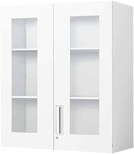 ★ポイント最大16倍★【送料無料】- エディア　上置き用収納庫　ガラス両開き扉　Ｈ１０５０ BWU-SGU59SAWN ホワイト 59806561 コクヨ kokuyo -【コクヨ家具】