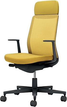 ★ポイント最大16倍★【送料無料】-  オフィスチェア モネット 背メッシュ 本 C03-B111W-B1S1SX1 ブラック／オリーブイエロー 66580775 コクヨ kokuyo -【コクヨ家具】