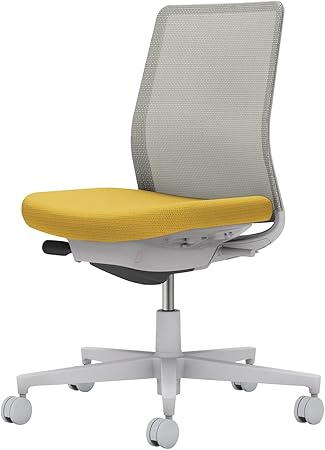 ★ポイント最大16倍★【送料無料】- オフィスチェア　モネット　背メッシュ　本 C03-G100U-G1SE2X1 ライトグレー／オリーブイエロー 66585244 コクヨ kokuyo -【コクヨ家具】