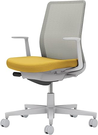 ★ポイント最大16倍★【送料無料】- オフィスチェア　モネット　背メッシュ　本 C03-G110W-G1SE2X1 ライトグレー／オリーブイエロー 66586111 コクヨ kokuyo -【コクヨ家具】