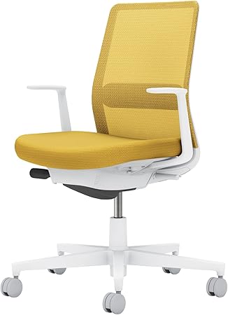 ★ポイント最大16倍★【送料無料】- オフィスチェア　モネット　背メッシュ　本 C03-W112W-W1S1S1S1 ホワイト／オリーブイエロー 66592013 コクヨ kokuyo -【コクヨ家具】