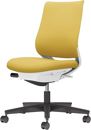 ★ポイント最大16倍★【送料無料】- チェア　ミトラ２　肘無　黒脚　白本体　布 C04-B100CW-E11S1S1 ホワイトグレー／オリーブイエロー 66661399 コクヨ kokuyo -【コクヨ家具】