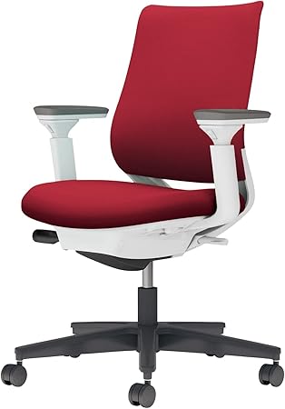 ★ポイント最大16倍★【送料無料】- チェア　ミトラ２　可動肘　黒脚　白本体 C04-B130CU-E1A8A81 ホワイトグレー／カーマイン 66662785 コクヨ kokuyo -【コクヨ家具】｜【文具の月島堂】店