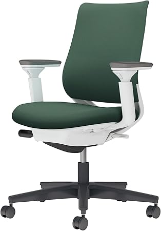 ★ポイント最大16倍★【送料無料】- チェア　ミトラ２　可動肘　黒脚　白本体 C04-B130CW-E1Q6Q61 ホワイトグレー／ディープグリーン 66663065 コクヨ kokuyo -【コクヨ家具】