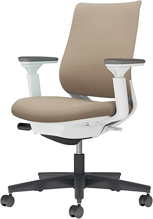 ★ポイント最大16倍★【送料無料】- チェア　ミトラ２　可動肘　黒脚　白本体 C04-B130CW-E1YKYK1 ホワイトグレー／ソフトベージュ 66663096 コクヨ kokuyo -【コクヨ家具】