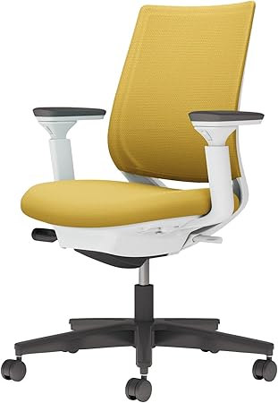 ★ポイント最大16倍★【送料無料】- チェア　ミトラ２　可動肘　黒脚　白本体 C04-B130MU-E11S1S1 ホワイトグレー／オリーブイエロー 66663232 コクヨ kokuyo -【コクヨ家具】
