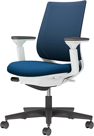★ポイント最大16倍★【送料無料】- チェア　ミトラ２　可動肘　黒脚　白本体 C04-B130MU-E1T6T61 ホワイトグレー／プルシアンブルー 66663324 コクヨ kokuyo -【コクヨ家具】