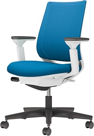 ★ポイント最大16倍★【送料無料】- チェア　ミトラ２　可動肘　黒脚　白本体 C04-B130MW-E1T4T41 ホワイトグレー／ターコイズ 66663553 コクヨ kokuyo -【コクヨ家具】｜【文具の月島堂】店
