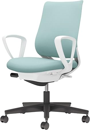 ★ポイント最大16倍★【送料無料】-  チェア ミトラ２ サークル肘 黒脚 白本 C04-B150CW-E139391 ホワイトグレー／アッシュターコイズ 66664925 コクヨ kokuyo -【コクヨ家具】