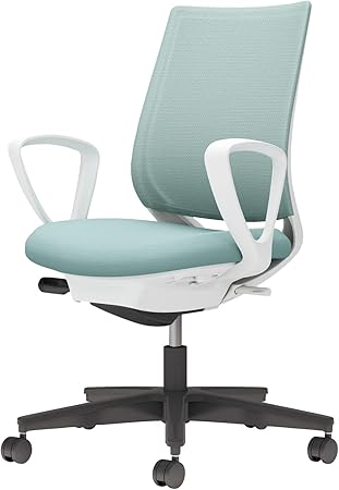 ★ポイント最大16倍★【送料無料】-  チェア ミトラ２ サークル肘 黒脚 白本 C04-B150MU-E139391 ホワイトグレー／アッシュターコイズ 66665168 コクヨ kokuyo -【コクヨ家具】