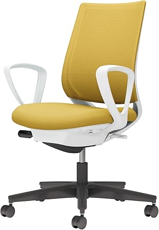 ★ポイント最大16倍★【送料無料】- チェア　ミトラ２　サークル肘　黒脚　白本 C04-B150MW-E11S1S1 ホワイトグレー／オリーブイエロー 66665397 コクヨ kokuyo -【コクヨ家具】 54,027円