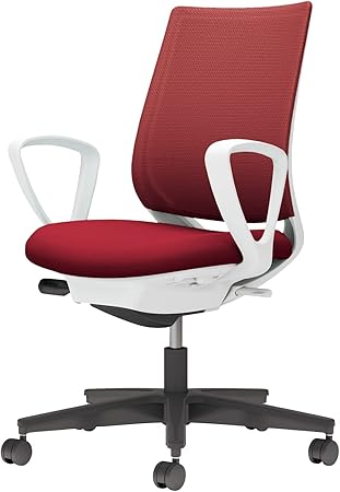 ★ポイント最大16倍★【送料無料】- チェア　ミトラ２　サークル肘　黒脚　白本 C04-B150MW-E1A8A81 ホワイトグレー／カーマイン 66665427 コクヨ kokuyo -【コクヨ家具】 54,027円