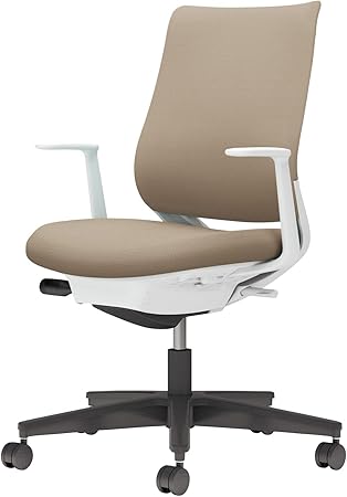 ★ポイント最大16倍★【送料無料】- チェア　ミトラ２　Ｌ型肘　黒脚　白本体 C04-B190CU-E1YKYK1 ホワイトグレー／ソフトベージュ 66666691 コクヨ kokuyo -【コクヨ家具】｜【文具の月島堂】店