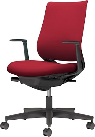 ★ポイント最大16倍★【送料無料】- チェア　ミトラ２　Ｌ型肘　黒脚　黒本体 C04-B190CW-BKA8A81 ブラック／カーマイン 66666745 コクヨ kokuyo -【コクヨ家具】｜【文具の月島堂】店