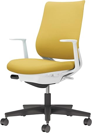 ★ポイント最大16倍★【送料無料】- チェア　ミトラ２　Ｌ型肘　黒脚　白本体 C04-B190CW-E11S1S1 ホワイトグレー／オリーブイエロー 66666837 コクヨ kokuyo -【コクヨ家具】