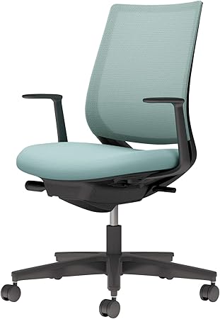 ★ポイント最大16倍★【送料無料】- チェア　ミトラ２　Ｌ　型肘　黒脚　黒本体 C04-B190MU-BK39391 ブラック／アッシュターコイズ 66666967 コクヨ kokuyo -【コクヨ家具】｜【文具の月島堂】店