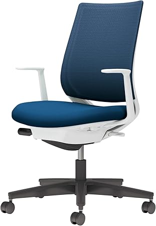 ★ポイント最大16倍★【送料無料】-  チェア ミトラ２ Ｌ 型肘 黒脚 白本体 C04-B190MU-E1T6T61 ホワイトグレー／プルシアンブルー 66667162 コクヨ kokuyo -【コクヨ家具】