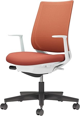 ★ポイント最大16倍★【送料無料】-  チェア ミトラ２ Ｌ 型肘 黒脚 白本体 C04-B190MW-E10T0T1 ホワイトグレー／ソフトテラコッタ 66667308 コクヨ kokuyo -【コクヨ家具】