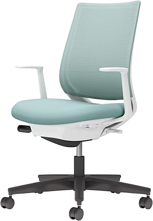 ★ポイント最大16倍★【送料無料】-  チェア ミトラ２ Ｌ 型肘 黒脚 白本体 C04-B190MW-E139391 ホワイトグレー／アッシュターコイズ 66667322 コクヨ kokuyo -【コクヨ家具】