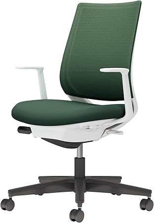 ★ポイント最大16倍★【送料無料】-  チェア ミトラ２ Ｌ 型肘 黒脚 白本体 C04-B190MW-E1Q6Q61 ホワイトグレー／ディープグリーン 66667384 コクヨ kokuyo -【コクヨ家具】