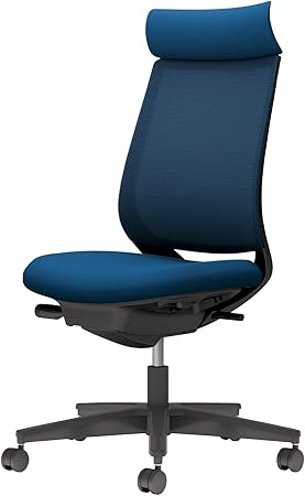 ★ポイント最大16倍★【送料無料】- チェア ミトラ2 肘無 黒脚 黒本体 メ C04-B300MW-BKT6T61 ブラック/プルシアンブルー 66669203 コクヨ kokuyo -【コクヨ家具】|【文具の月島堂】店