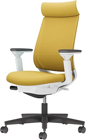 ★ポイント最大16倍★【送料無料】- チェア　ミトラ２　可動肘　黒脚　白本体 C04-B330MW-E11S1S1 ホワイトグレー／オリーブイエロー 66671152 コクヨ kokuyo -【コクヨ家具】