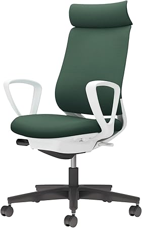 ★ポイント最大16倍★【送料無料】- チェア　ミトラ２　サークル肘　黒脚　白本 C04-B350CW-E1Q6Q61 ホワイトグレー／ディープグリーン 66672661 コクヨ kokuyo -【コクヨ家具】