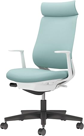 ★ポイント最大16倍★【送料無料】- チェア　ミトラ２　Ｌ型肘　黒脚　白本体 C04-B390CW-E139391 ホワイトグレー／アッシュターコイズ 66674528 コクヨ kokuyo -【コクヨ家具】