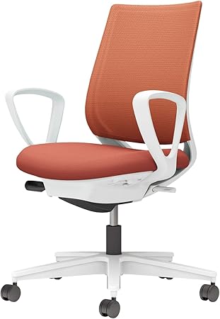 ★ポイント最大16倍★【送料無料】- チェア　ミトラ２　サークル肘　白脚　白本 C04-W150MW-E10T0T1 ホワイトグレー／ソフトテラコッタ 66677147 コクヨ kokuyo -【コクヨ家具】
