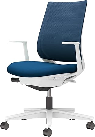 ★ポイント最大16倍★【送料無料】- チェア　ミトラ２　Ｌ型肘　白脚　白本体 C04-W190MW-E1T6T61 ホワイトグレー／プルシアンブルー 66677727 コクヨ kokuyo -【コクヨ家具】