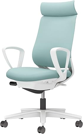 ★ポイント最大16倍★【送料無料】- チェア ミトラ2 サークル肘 白脚 白本 C04-W350CW-E139391 ホワイトグレー/アッシュターコイズ 66678960 コクヨ kokuyo -【コクヨ家具】|【文具の月島堂】店