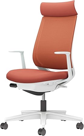 ★ポイント最大16倍★【送料無料】- チェア　ミトラ２　Ｌ型肘　白脚　白本体 C04-W390MW-E10T0T1 ホワイトグレー／ソフトテラコッタ 66679547 コクヨ kokuyo -【コクヨ家具】