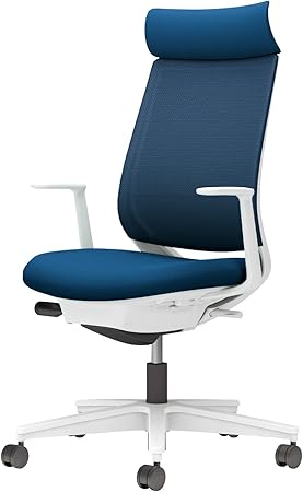 ★ポイント最大16倍★【送料無料】- チェア　ミトラ２　Ｌ型肘　白脚　白本体 C04-W390MW-E1T6T61 ホワイトグレー／プルシアンブルー 66679646 コクヨ kokuyo -【コクヨ家具】
