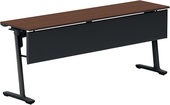★ポイント最大16倍★【送料無料】- フラップテ－ブル　カ－ム　棚なし　幕板付 KT-PJ1400E6CMV5NN ブラック／ブラウンウォールナット 66703310 コクヨ kokuyo -【コクヨ家具】