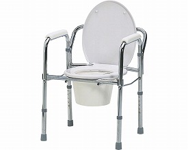 ★ポイント最大16倍★【全国配送可】-折りたたみ式トイレチェア TY524 日進医療器　JAN 4519856002640 kt207425 取寄品 排泄関連 ポータブルトイレ スチールトイレ-【介護福祉用具】